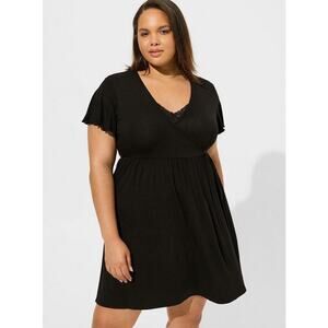 NWT Torrid A-Line Lace Black Mini Sleep Gown Women's Plus Size 3 (3X)